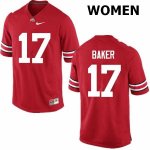 NCAA Ohio State Buckeyes Women's #17 Jerome Baker Red Nike Football College Jersey IMA1445ET